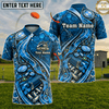 Maxcorners Trap Shooting Red Crystal Ruby Gold Cracked Gears Bullet Flames Personalized Polo Shirt 2