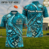 Maxcorners Trap Shooting Red Crystal Ruby Gold Cracked Gears Bullet Flames Personalized Polo Shirt 2
