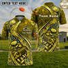 Maxcorners Trap Shooting Red Crystal Ruby Gold Cracked Gears Bullet Flames Personalized Polo Shirt 2