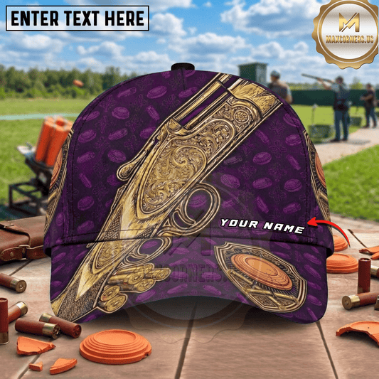 (8 Colors) Maxcorners Engraved Shotgun Clay Pattern Trap Shooting Multicolor Options Personalized Name 3D Cap