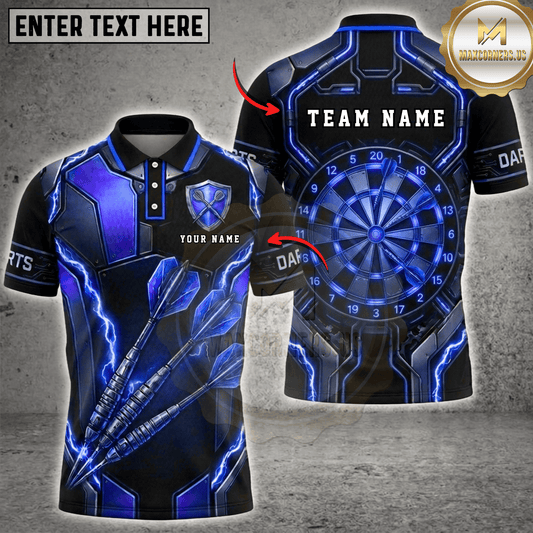 Maxcorners Tech Armor Future Lightning Dartboard Fantasy Multicolor Options Personalized Name, Team Name 3D Shirt (6 Colors)