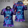 Maxcorners Bowling Neon O.B.D - Obsessive Bowling Disorder Personalized Name 3D Shirt For Women