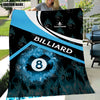Maxcorners Personalized Billiard Light Blue Blanket