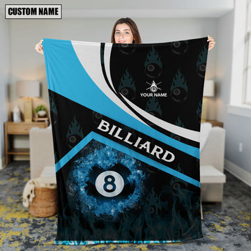 Maxcorners Personalized Billiard Light Blue Blanket