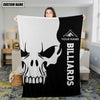 Maxcorners Personalized Billiard Black & White Skull Blanket