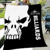 Maxcorners Personalized Billiard Black & White Skull Blanket