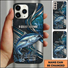 Maxcorners Topographic Metalwave Custom Name Fishing Phone Case