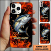 Maxcorners Bold Orange Splash Fish Art Custom Name Fishing Phone Case