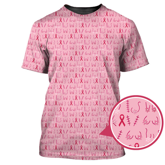 Maxcorners Breast Cancer Golf Shirt, Ladies Golf Shirts, Pink Pattern Golf Shirt For Golfer