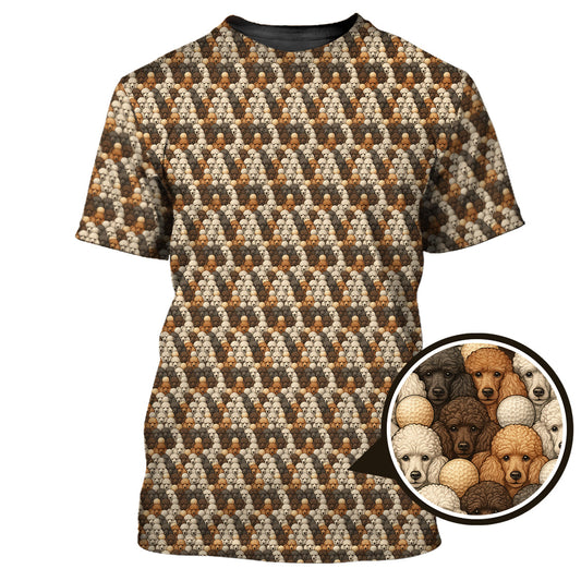 Maxcorners Dog Pattern Golf Shirt, Poodle Golf Shirt, Funny Poodle Golf Shirt For Golfers