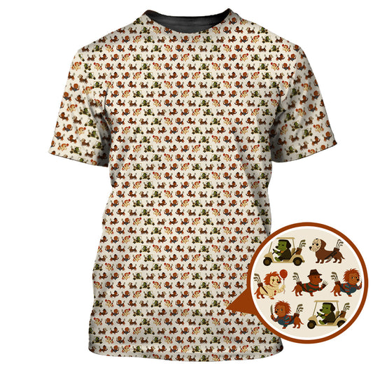 Maxcorners Dachshund Golf Shirt, Pattern Golf Shirt, Halloween Golf Shirt For Men, Funny Golf Shirt For Golfer