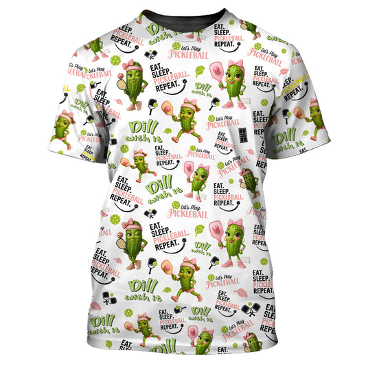 Maxcorners Eat Sleep Pickleball Repeat' Pickleball Outfits for Women, Funny Pink Pickleball Ladies Apparel LM0509