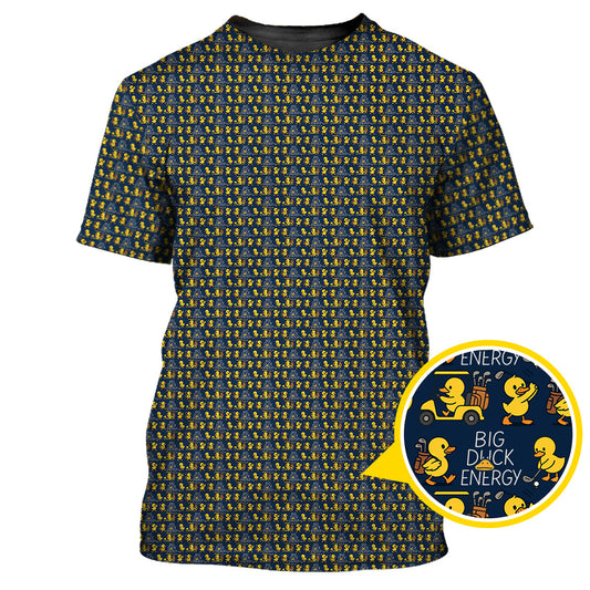 Maxcorners Big Duck Energy Pattern Golf Shirt For Golfer, Duck Golf Shirt, Funny Golf Shirt For Men