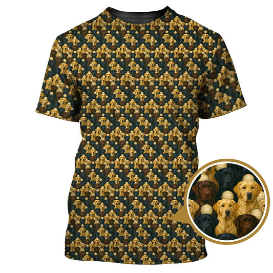 Maxcorners Labrador Golf Shirt For Men, Pattern Dog Golf Shirt For Golfer, Crazy Golf Shirt