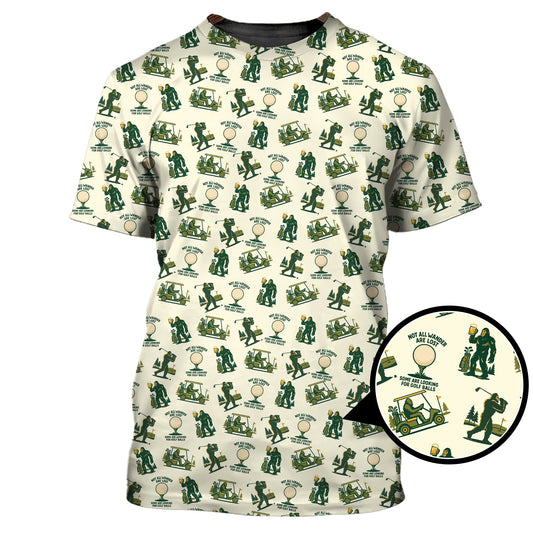 Maxcorners Bigfoot Golf Shirt For Men, Funny Golf Shirts, Pattern Golf Gift For Golfers