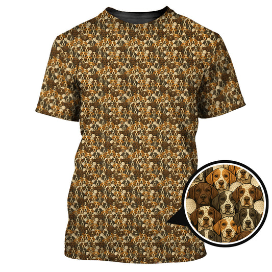 Maxcorners Pointer Golf Polos For Men, Pattern Golf Shirt, Dog Golf Shirt, Golf Gift For Golfers