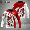 Maxcorners Custom Name Bowling Sport Red 3D Hoodie