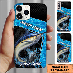 Maxcorners Marlin Fishing Dynamic Water Splash Sport Style Personalized Name Phone Case