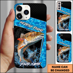 Maxcorners Redfish Fishing Dynamic Water Splash Sport Style Personalized Name Phone Case