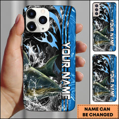 Maxcorners Catfish Fishing Vertical Name Modern Splash Art Personalized Name Phone Case