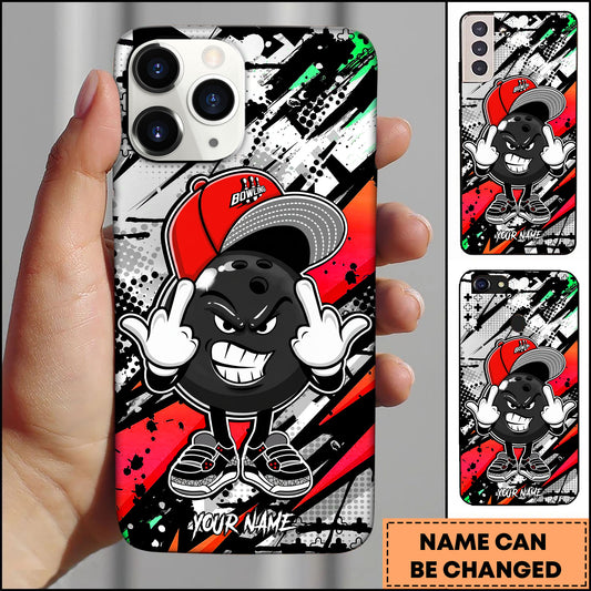 Maxcorners Bowling Ball Street Graffiti Personalized Name Phone Case