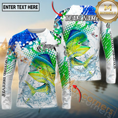 Maxcorners Saltwater Fishing Clean Sport Style Personalized Name, Team Name 3D Long Sleeve Shirt