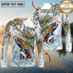 Maxcorners Freshwater Fishing Clean Sport Style Personalized Name, Team Name 3D Long Sleeve Shirt