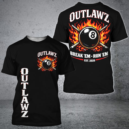 Maxcorners Outlawz Billiards V-neck T-Shirt For  Donna Aguilar