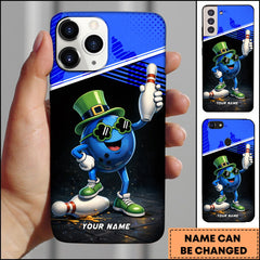 Maxcorners Cartoon Bowling Ball Character Lucky Style Personalized Name Phone Case