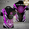 Maxcorners Darts Lightning Wolf Head Graphic Multi Options Personalized Name, Team Name Unisex 3D Shirt (4 Colors)