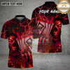 Maxcorners Poker Lightning Skull Dark Fantasy Multi Options Personalized Name, Team Name Unisex 3D Shirt (4 Colors)
