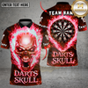 Maxcorners Darts Blue Flame Skull Multi Options Personalized Name, Team Name Unisex 3D Shirt (4 Colors)