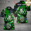 Maxcorners Cool Darts Fierce Electric Wolf Power Lightning Dartboard Target Multi Options Personalized Name, Team Name Unisex 3D Shirt (4 Colors)