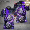 Maxcorners Cool Darts Fierce Electric Wolf Power Lightning Dartboard Target Multi Options Personalized Name, Team Name Unisex 3D Shirt (4 Colors)