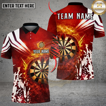 Maxcorners Darts Fire Blast Abstract Multi Options Personalized Name, Team Name Unisex 3D Shirt (4 Colors)