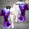 Maxcorners Bowling Eagle Cool Strike Blue Art Multi Options Personalized Name, Team Name Unisex 3D Shirt (4 Colors)