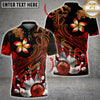 Maxcorners Bowling Polynesian Flame Tribal Style Multi Options Personalized Name, Team Name Unisex 3D Shirt (4 Colors)