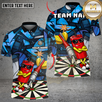 Maxcorners Darts Cool Dynamite Cartoon Street Style Multi Options Personalized Name, Team Name Unisex 3D Shirt (4 Colors)