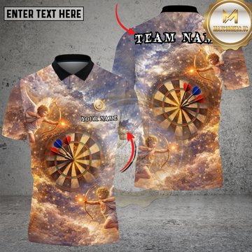 Maxcorners Darts Angel Archer Fantasy Sky Multi Options Personalized Name, Team Name Unisex 3D Shirt (4 Colors)