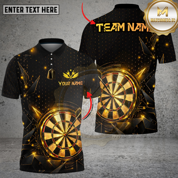 Maxcorners Darts Golden Champion Prestige Jersey Multi Options Personalized Name, Team Name Unisex 3D Shirt (4 Colors)