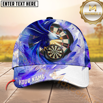 Maxcorners Darts Blue Eagle Power Dartboard Artistic Multicolor Option Personalized Name 3D Cap