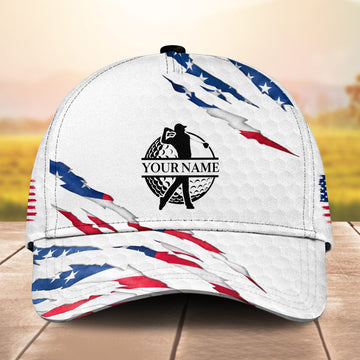 Maxcorners Super Cool Golf Man 3D Golf Personalized Name Cap