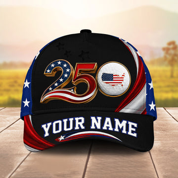 Maxcorners 250 Years 3D Golf Personalized Name Cap