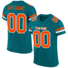 Maxcorners Custom Teal Orange-White Mesh Authentic Football Jersey LM2605