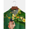 Maxcorners Green St. Patrick'S Day Luck By Alice Meow Hawaiian Golf Shirt, Holiday Hawaiian Shirt, Tropical Vibe Men's Golf Shirt