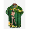 Maxcorners Green St. Patrick'S Day Luck By Alice Meow Hawaiian Golf Shirt, Holiday Hawaiian Shirt, Tropical Vibe Men's Golf Shirt