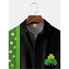Maxcorners Green And Black St. Patrick's Day Lucky Clover Hawaiian Golf Shirt, Tropical Vibe Men's Golf Shirt