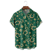 Maxcorners St Patricks Day Horseshoes Clover Hawaiian Golf Shirt, Tropical Vibe Men's Golf Shirt