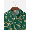 Maxcorners St Patricks Day Horseshoes Clover Hawaiian Golf Shirt, Tropical Vibe Men's Golf Shirt