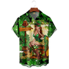 Maxcorners Green St. Patrick's Day Lucky Clover Gold Coins Beauty Hawaiian Golf Shirt, Tropical Vibe Men's Golf Shirt